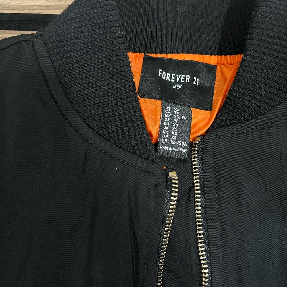 Forever 21 Men's Black Bomber Jacket